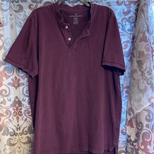 Men’s Burgundy American Eagle Polo Crew Neck